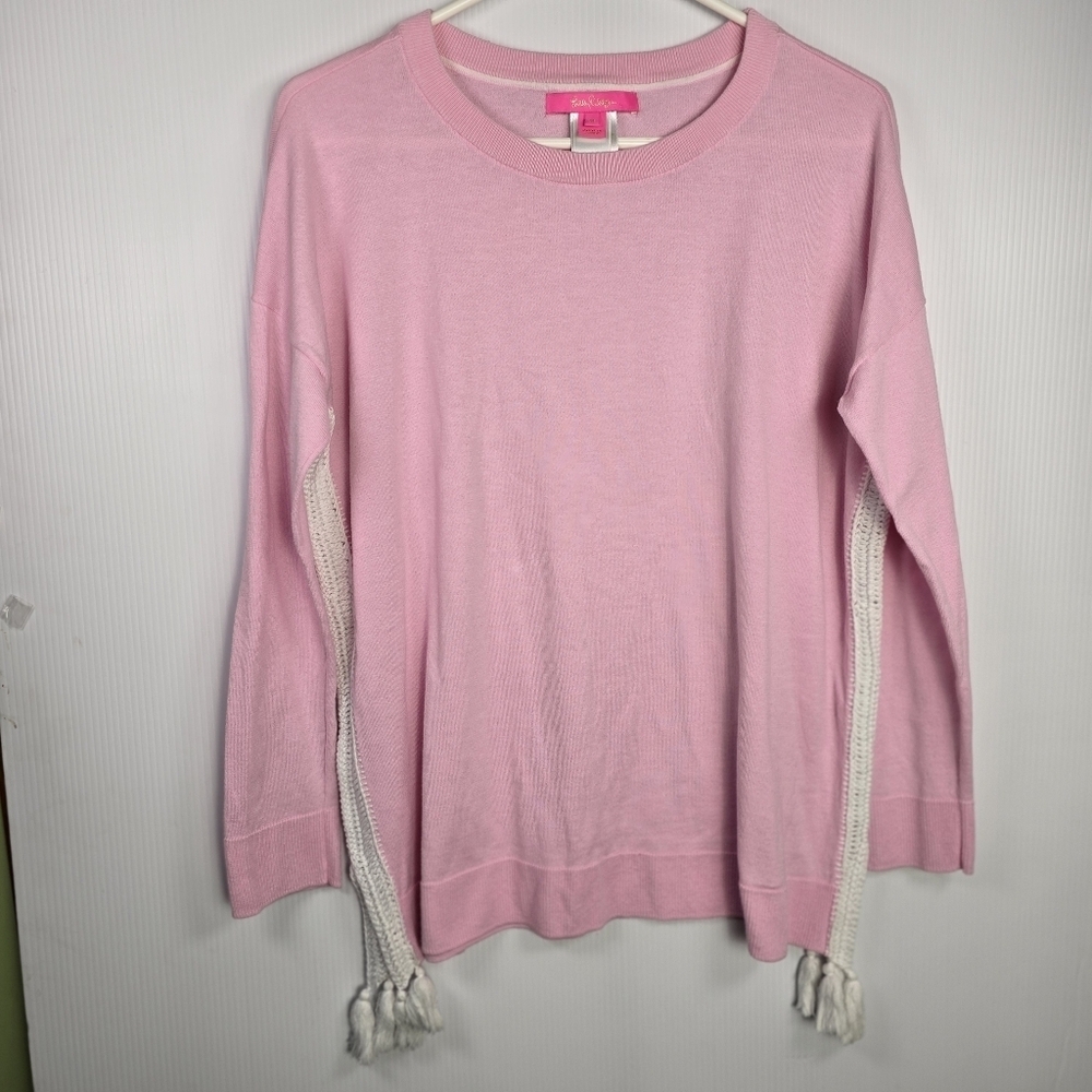 Lilly Pulitzer NWOT Damara Coolmax Sweater in Pink Blossom Size M Summer Soft